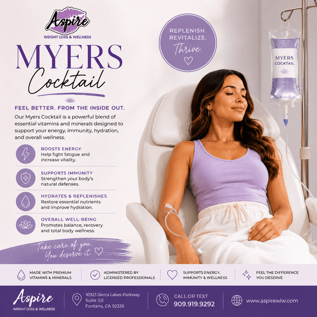 Buy 2 Myers Cocktail IV Get 1 Free at Aspire Weight Loss & Wellness in Fontana, CA